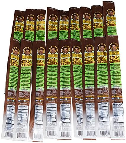 Pure Grassfed U.S.A. Beef Jerky Snack Sticks - 25 pack Coriander | Grass Fed | Gluten Free | No Antibiotics | No Hormones | No Nitrates