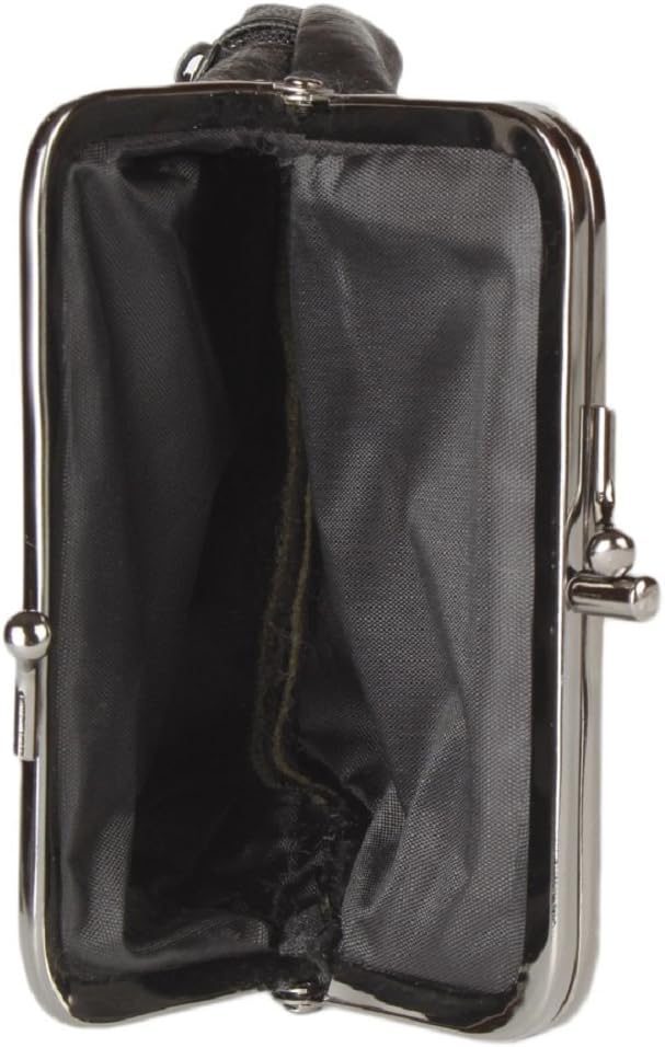 Lorenz Medium Leather Triple Framed Coin Purse - Black - Image 4