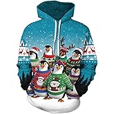 Ainuno Unisex Christmas Hoodie for Men Couples Funny Holiday Hooded Sweatshirt