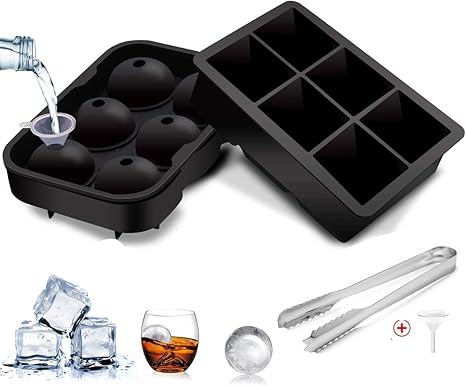 Amazon ヴカヨ Vukayo 製氷皿 丸氷 アイスキューブ 丸氷 四角氷 漏斗 クリップセット シリコン製 蓋付き お菓子 アイスボール アイスクリーム アイスドリンク アイスビール ウィスキー などに対応 ブラックbkmj 01 製氷皿 オンライン通販