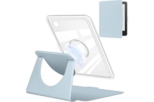 YoungMe Étui rotatif à 360 degrés pour Kobo Clara BW 2024 de 6", design magnétique amovible, support réglable, dos transparen
