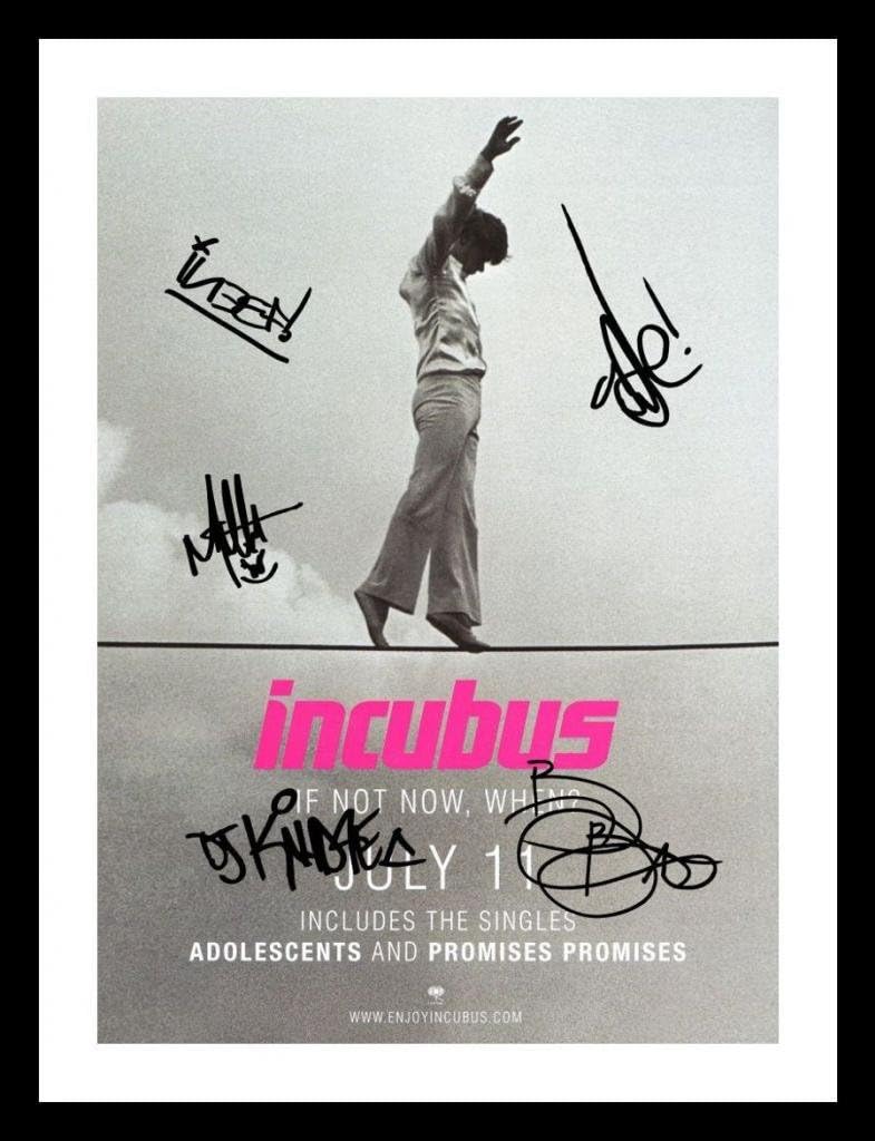 Incubus Autographed Signed & Framed Photo Poster