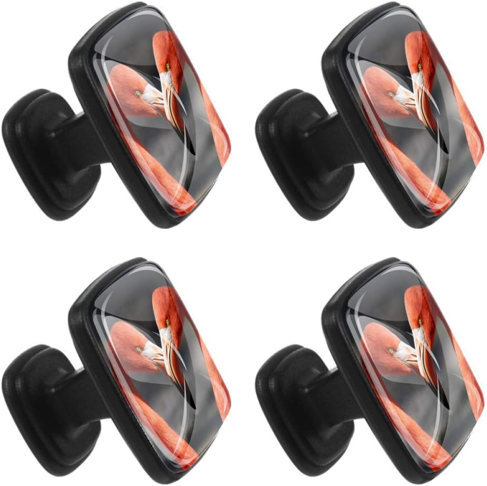 Bunte quadratische Kristallglas-Küchenknöpfe Flamingo-Liebe moderne