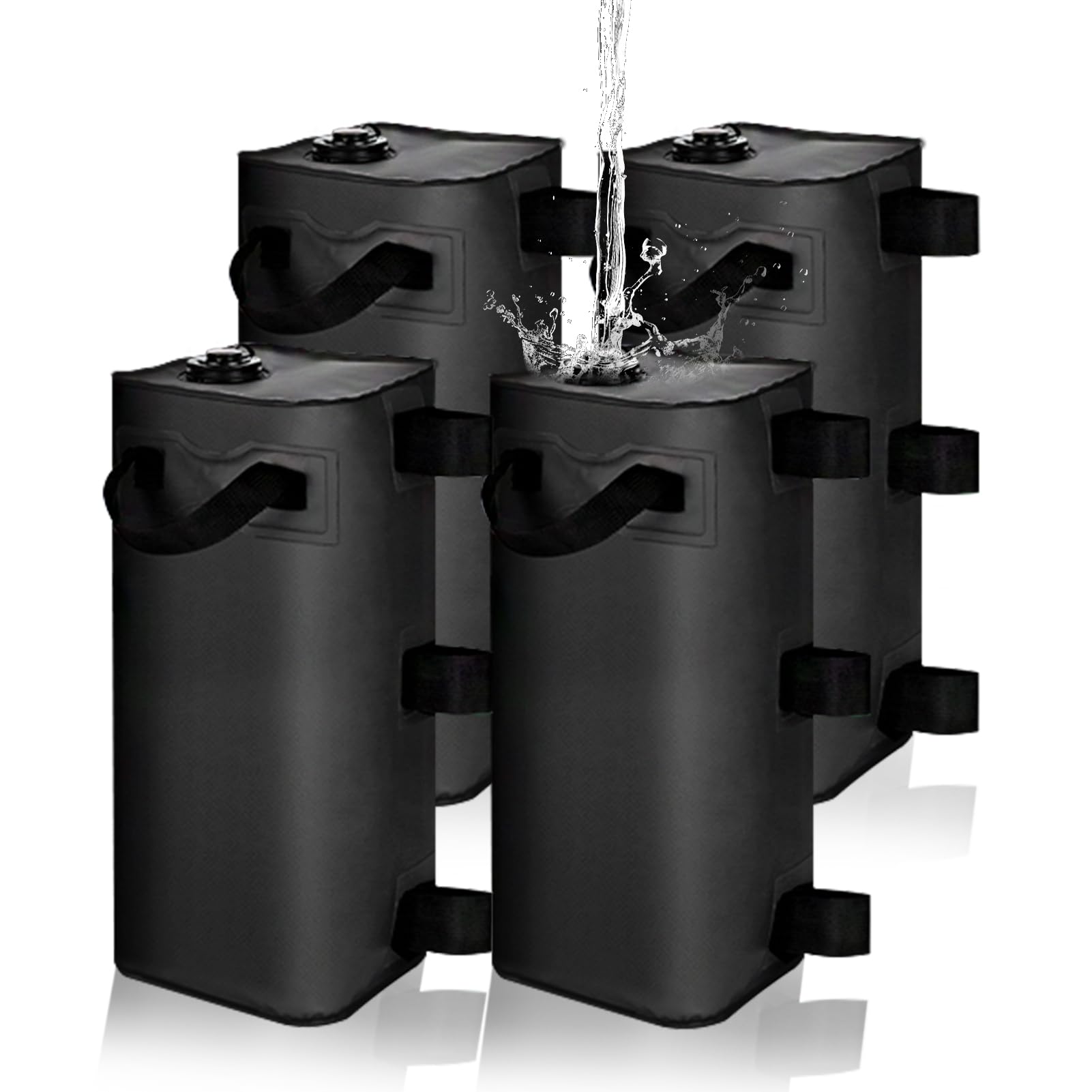 Photo 1 of slashome 4 Pack 25 L Canopy Water Weights for Wind, 220 Lb Water Bag Weights, Heavy Duty Anti-Tip Tent Stakes Leg Weight Bags for Gazebo, Pop Up Canopy, Party Tent, Market Stall (25 L, 4)