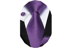 Dubulle Mens Paisley Striped Tie Silk Mens Necktie and PocketSquare Cufflinks Set Wedding Fomral Party