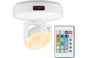 LUXSWAY Led Accent Lights, 12 Colors Battery Powered Spotlight for Artwork, Dimmable Up/Down Light Indoor with 330°Rotatable Spotlights Head, Stick-on Lights for Dartboard Paintings Picture