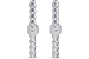 MAACFLOW MAACFLOW Stainless Steel 1/8" Hose ID Barb Fitting Splicer Repair Union Mender (Barb OD 0.16") (Pack of 2)