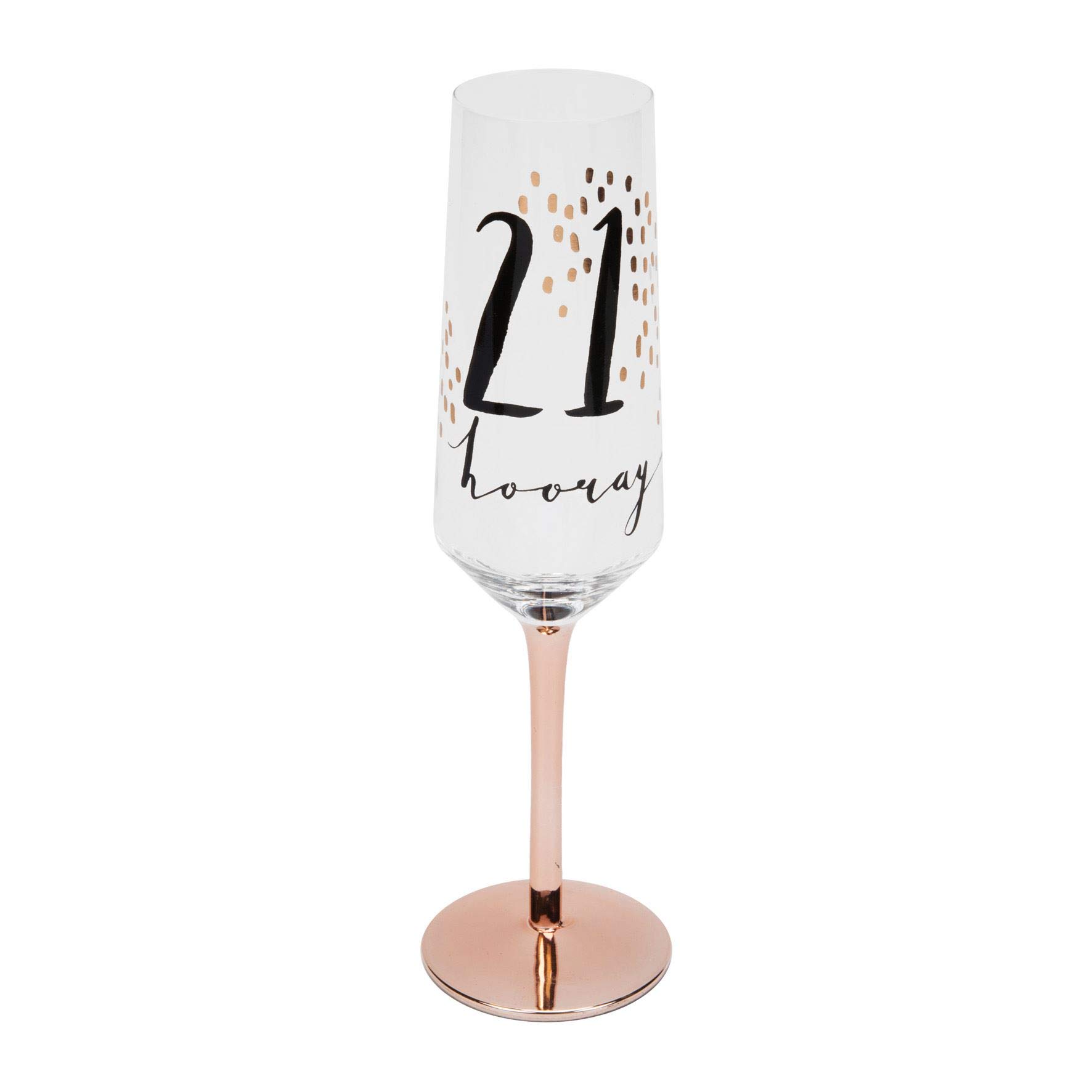 Widdop And Co Hotchpotch Luxury Champagne Prosecco Flute Glass Rose Gold Stem 21st Birthday