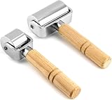 QWORK Leather Glue Laminating Roller Set 2pcs 60mm 26mm Stainless Steel Press view 7
