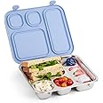 Elk and Friends Kids Stainless Steel Bento Box with Silicone Lid | Leak-proof | Toddler Lunch Container | 4 Compartments | Dishwasher Safe