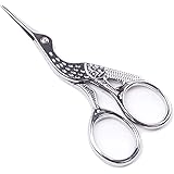 BIHRTC 3.6" Silver Stainless Steel Sharp Tip Classic Stork Scissors Crane Design Sewing Scissors DIY Tools Small Shear for Cr