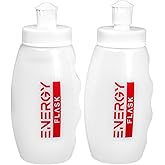 (2 Bottles) Small, Semi-Rigid, Easy-to-Clean, Refillable Gu Flask for Sports Nutrition Liquid Energy Gel Flask - Cycling Flask, Running Flask, Triathlons, Marathons. 110ml (3.5oz)