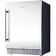 Phiestina 24 Inch Beer Froster Beverage Cooler Refrigerator - 175 Can Built-in or Free Standing Beverage Fridge with Stainles