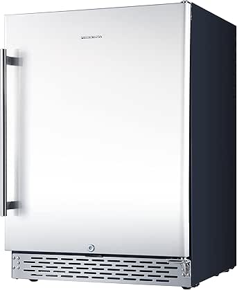 Phiestina 24 Inch Beer Froster Beverage Cooler Refrigerator - 175 Can Built-in or Free Standing Beverage Fridge with Stainless Steel Door for Soda Beer or Wine - Drink Fridge For Home Bar or Office