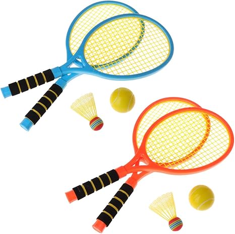Lamdoo 2 In 1 Schlager Fur Kinder Fitness Badminton Tennisschlager Fur Outdoor Freizeit Amazon De Kuche Haushalt
