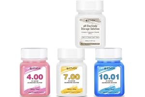 EZTOCH pH Calibration Solution Kit, pH 4 7 10 with KCL Electrode Storage Solution*1, Each 50ml (1.69fl oz) pH Buffer 4,00 7,00 and 10,01 Solution for Water, Pool, Soil, Food pH Meter, pH Probe
