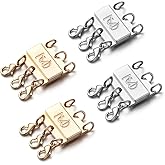 Zpsolution Locking Magnetic Triple Necklace Layering Clasp, Separator for Stackable Necklaces and Chains