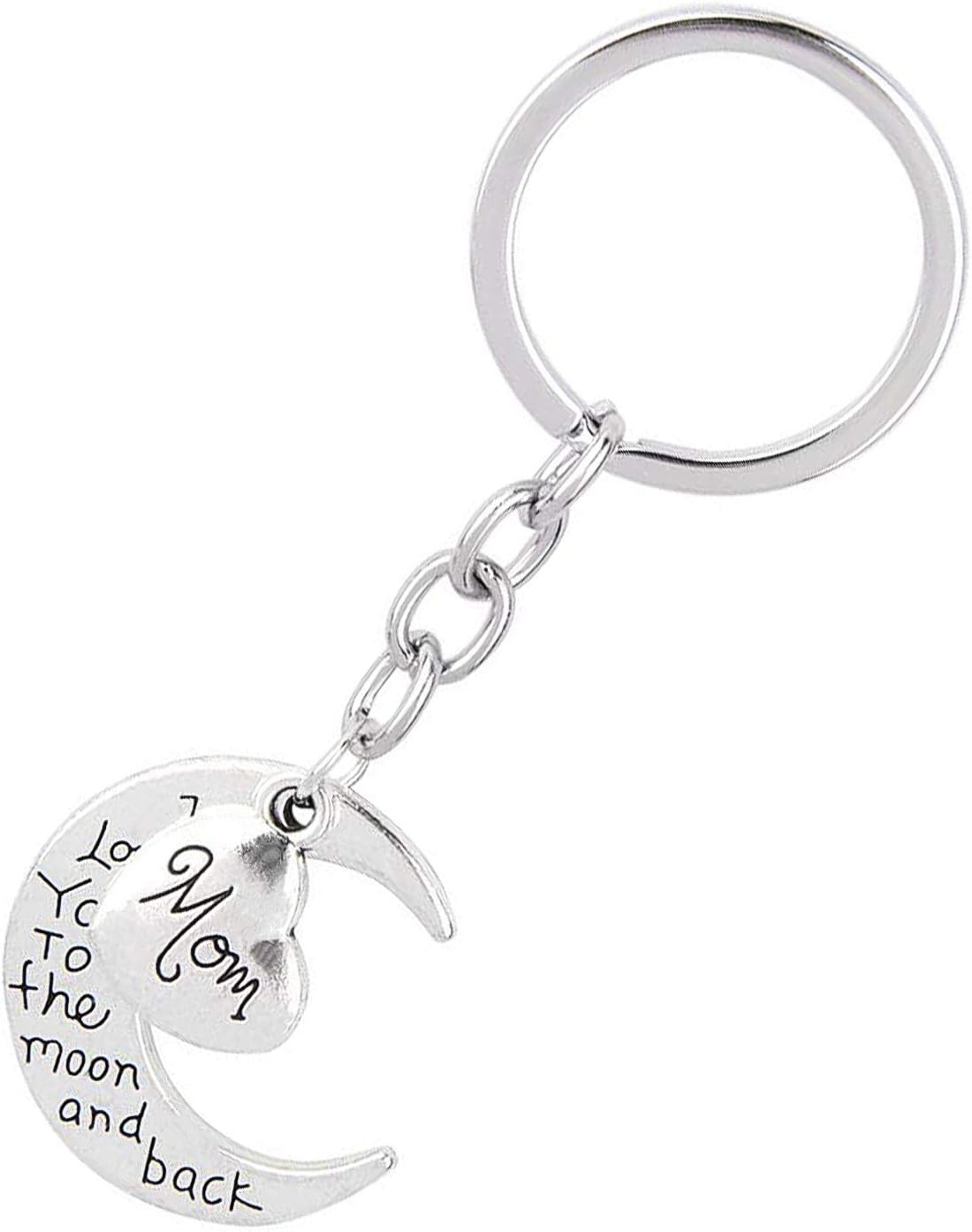 Aerobin I Love you to the moon and back keychain Gift Forever Connector Pendant Keyring for Women Teen Girls