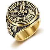 MayiaHey Flying Eagle Ring, Eagle Bird Ring for Men, Gold Hawk Ring Punk American Eagle Jewelry, Vint- Bald Eagle Ring Eagle Coin Ring Flying Hawk Ring -s