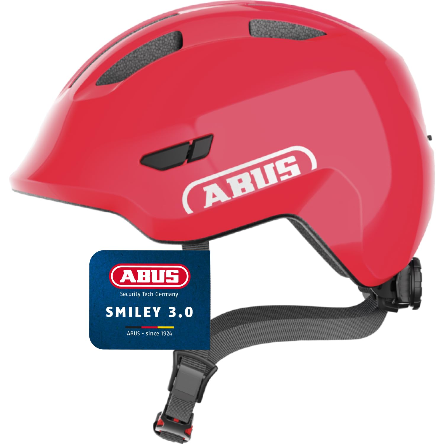 ABUS Smiley 3.0 children's helmet - bike helmet with a low fit, child-friendly designs & space for a pigtail - for girls and boys