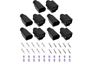 Briny River 5Sets 2 Pin Automotive Male Female Connector 1J0973802 1J0973702 Compatible with VW Compatible with Audi