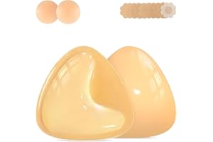 BeyondmLap Double Sided Sticky Bra Silicone Inserts, Push Up Sticky Bra Adhesive Bra Pads, Invisible Strapless Bra for Dresse