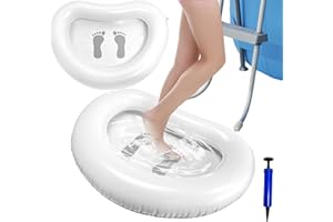 KKONHII Inflatable Pool Foot Bath Basin, 35.5x28 inch Pool Foot Soak Washing Tub Portable Foot Soaking Basin for Pool Entry Ladder Swimming Pool Clean Feet Pedicure Supplies Suitable for Pool Spa