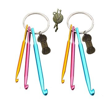 Knitting Key Chain with Charms