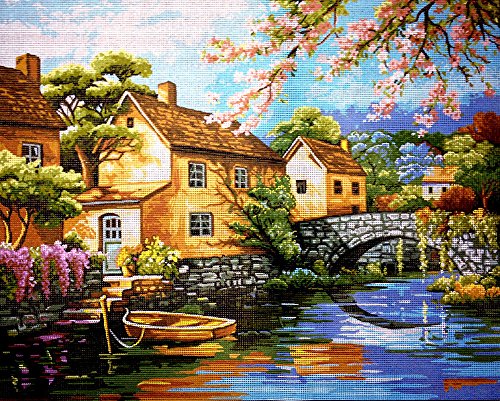 Needlepoint Kit "Italian landscape" 19.7"x15.7" (50x40cm.) printed canvas 512