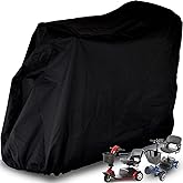 Valchoose 48"L x 22"W x 38"H Upgraded Mobility Scooter Storage Cover, 420D Oxford Fabric Scooter Weather Cover, with Waterproof Strip, Water Resistant, Anti-UV, Heavy Duty, Storage Bag (Black)