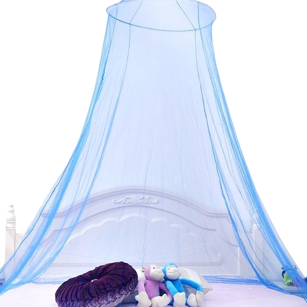 World Trip Romantic Dream Round girl Princess Lace Mosquito Net Indoor Insect Bed (Blue)