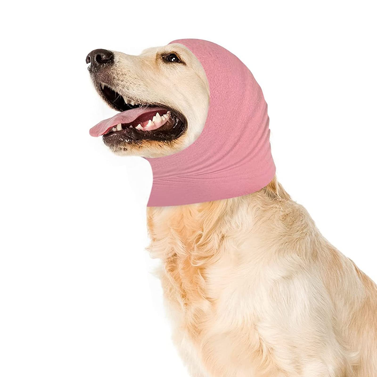 Dog Snood, Dog Snood Ear Protector for Dog Neck and Ears Warmer Pet Cats Dog Ear Muffs Covers Dog Hoodie for Anxiety Relief Calming Noise Protection Bathing Grooming (Small, Pink)