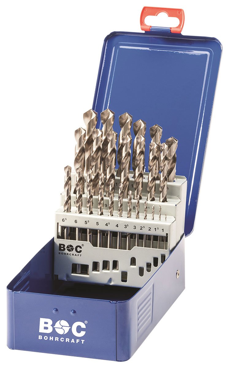 Bohrcraft Twist Drill Bit Set HSS-G in Industry Box MG13/Diameter 1 – 13 x 0.5 mm/25 Sheets/1120 13 10025