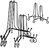 HENABLE 6PCS 3 Size Black Iron Plate Stands for