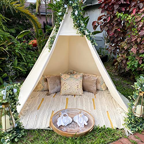 Teepee for Kids, Huge Teepee, Large Tall, Adult Teepee Tent,5 Sides Wide Open Front Without Door Flaps, Beach Tent