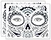 Black Glitter Skeleton Day of the Dead Temporary Face Tattoo Kit: Men or Women - 2 Kits
