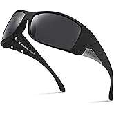 Xagger Wrap Around Oversized Sport Polarized Sunglasses for Men TR90 Frame Driving Fishing Sun Glasses