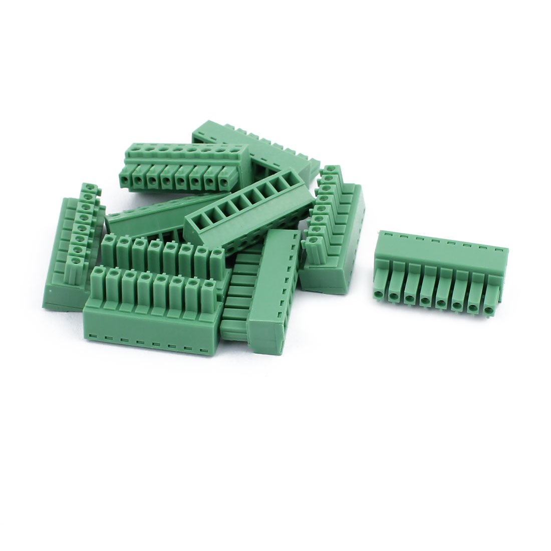 sourcingmap 10Pcs 300V 8A 2EDGK 3.81mm Pitch 8-Pin PCB Screw Terminal Block Connector
