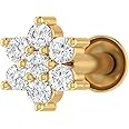 0.04 to 0.15 Carat 7-Stone Cluster Diamond Nose Pin Stud in 18K Gold