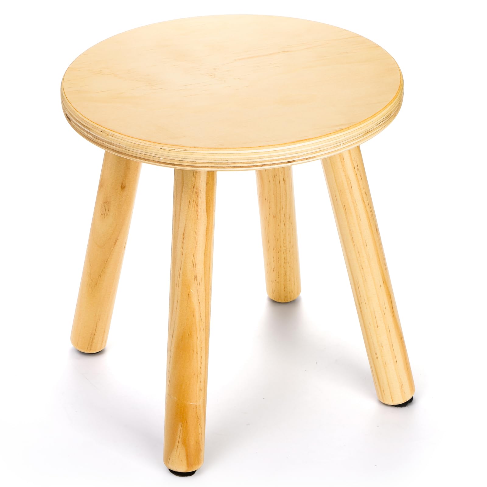 Photo 1 of (missing hardware) Goaste 10 Inch Wooden Step Stool, Solid Round Sitting Stools for Adults, Multi-Purpose Short Chair Perfect Matched Sensory Table, 4-Legged Small Foot Rest Stool for Playroom, Kitchen, Bedroom