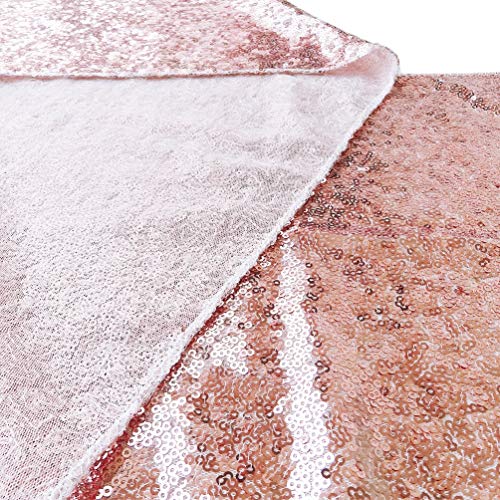 2pcs Rose Gold Sequin Table Runners,12 X 108 Inch Glitter Rose Gold Table Runner for Wedding Birthday Bachelorette Baby Shower Party Supplies - Thumbnail 6