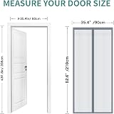 SMALUCK Magnetic Door Screen 90x210 cm Grey Heavy Duty Mesh with Magnets view 2