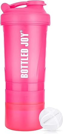 Amazon プロテイン シェイカー Bottled Joy oz 600ml筋トレフィットネスシェーカーボトルスポーツ 水筒 4層式 サプリメント プロテイン収納セット男女兼用 おしゃれ 機能性 持ち運び シェーカー直飲 Bottled Joy シェーカーボトル