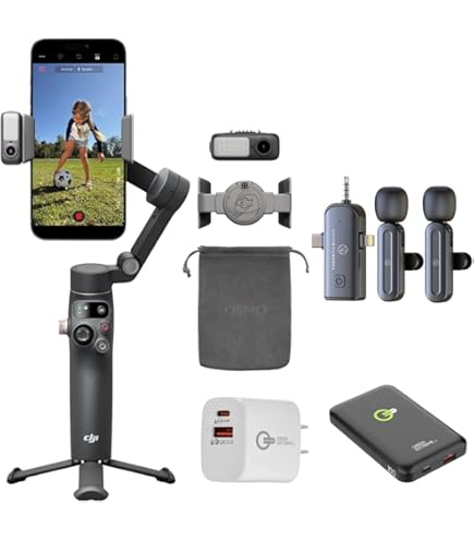 Amazon.com: DJI Osmo Mobile 6 Premium Vlogging Combo, 3-Axis Phone