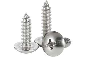 MELLEWELL 25PCS #14 x 1-1/2" Truss Head Sheet Metal Screws Phillips Drive Wood Screws, 304 Stainless Steel 18-8, Self Tapping