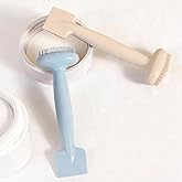 Merleu 2 Pack Silicone Face Scrubber,2 in 1 Facial Cleansing Brush & Face Mask Applicator, Face Exfoliator Scrubber Waterproof Home Spa Facial Brush for Sensitive Skin (Dusty Blue and Off-White)