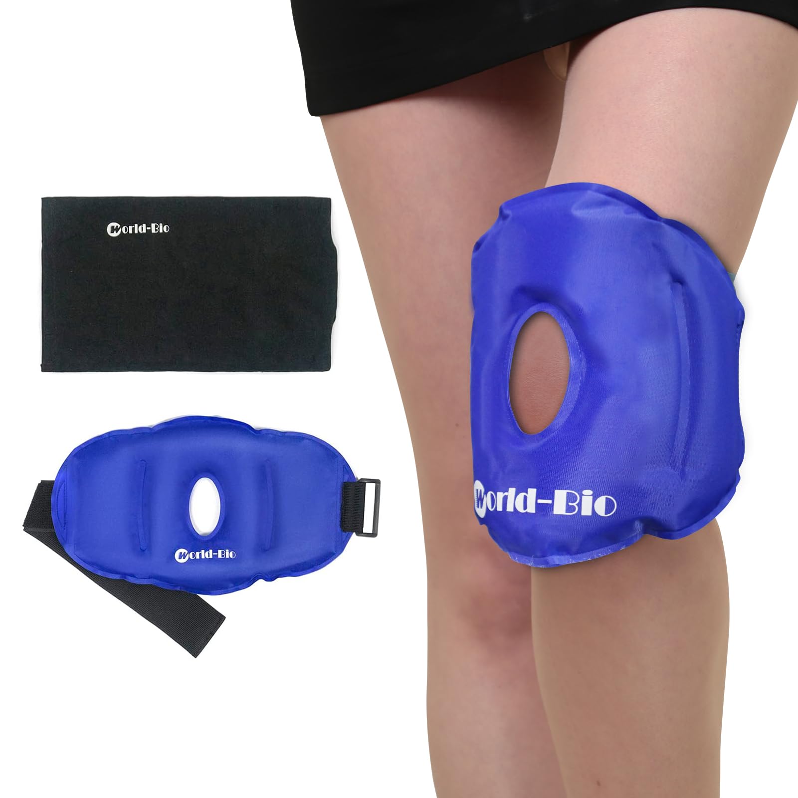 Knee Ice Pack Wrap, Reusable Hot & Cold Gel Pack for Knee Replacement Surgery Recovery, Pain Relief from Arthritis, Meniscus Tear, ACL Injury & Swelling | Flexible Compression Support 11.5 * 10.7"