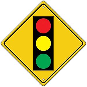 pix Traffic Light Sign Image traffic light ahead with symbol crossing metal aluminum road sign 12x12