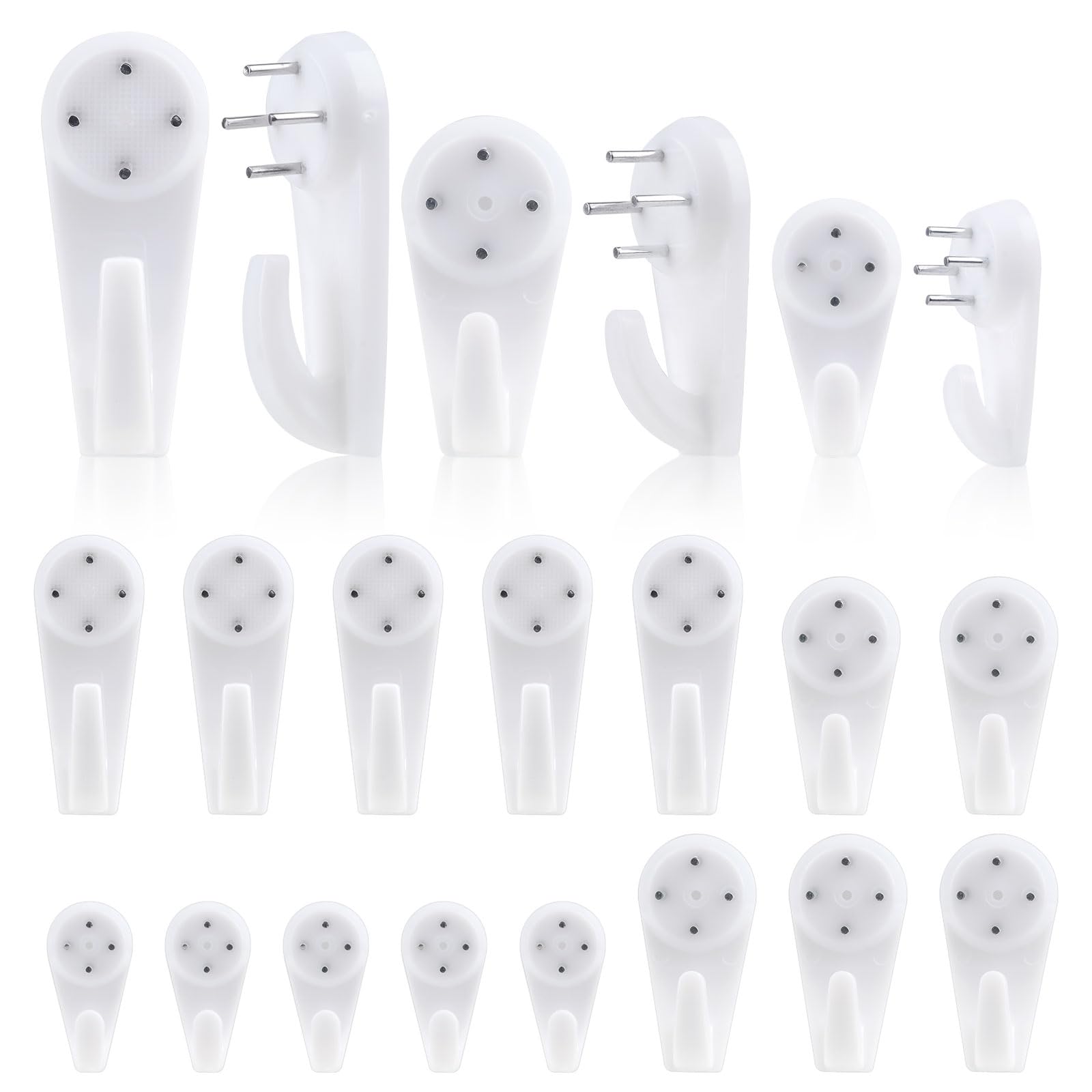 Non-Trace Picture Hooks for Hard Walls, 70 Pcs Pictures Hanging Kit, Assorted Sizes Hanging Hook for Fixing Picture Frames on Lime,Plasterboard, Drywall, Latex Wall