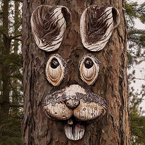 Jacriah 10 Inch Funny Rabbit Tree Faces, Garden Peeker Yard Art